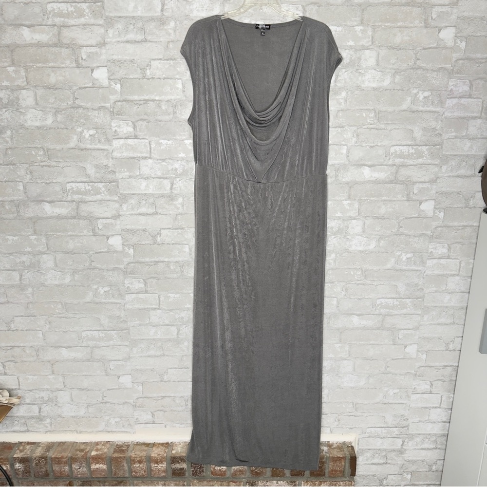 Curvy Sense brand Grey cowl neck maxi dress.